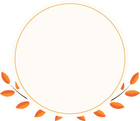 Flat vector art illustration design of a beautiful autumn frame for business, picture, photo, wishes, greetings, sale, gifts, cards, etc on transparent background
