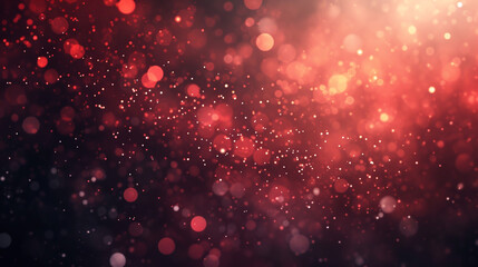 Fototapeta na wymiar Red bokeh, dust effect. Red particles, abstract glitter. Texture for graphics programs.