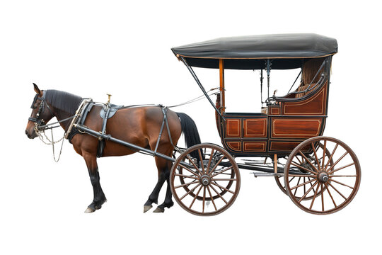 horse-drawn carriage on a transparent background