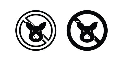No Pig icon. sign for mobile concept and web design. vector illustration