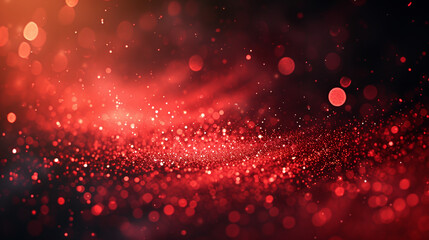 Red bokeh, dust effect. Red particles, abstract glitter. Texture for graphics programs.