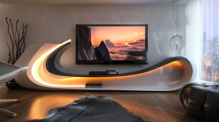 Futuristic TV Console Design Concept