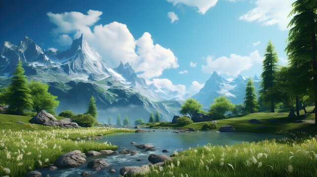 AI generated Nature Landscapes background  ai generated high quality wallpaper image