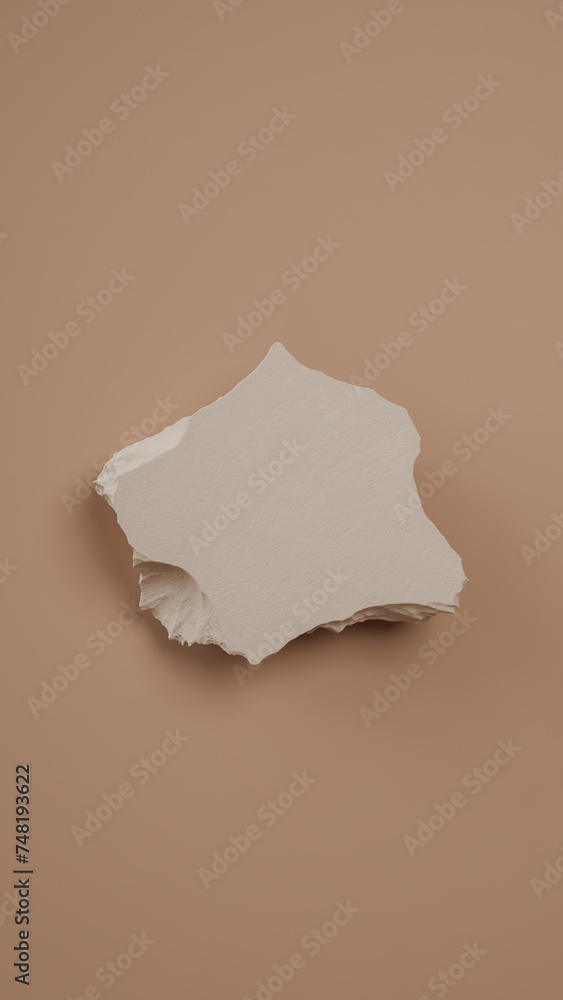 Poster 3d empty stone pedestal. presentation commercial product display stand, showcase vertical background