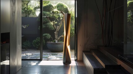 Geometric Floor Lamp in Contemporary Home