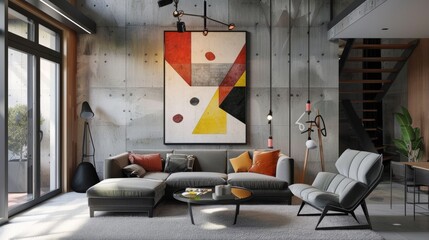 Obraz na płótnie Canvas Geometric Abstract Wall Art