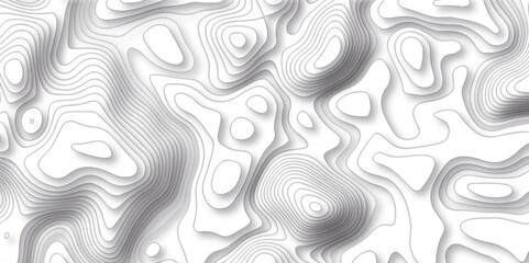 Topographic map background geographic line map with seamless ornament wave design. The black on white contours vector topography stylized height of the lines map.	