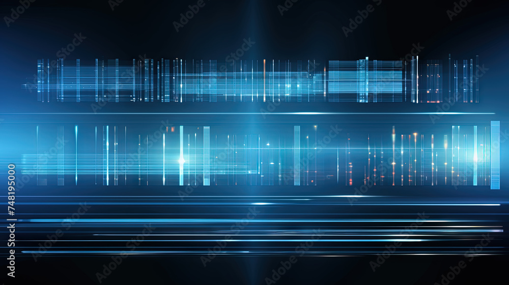 Poster Vibrant abstract background with glowing neon lines and futuristic design.