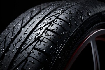 High quality car tire for all weather and seasons, clear tread patterns, close-up