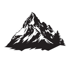 illustration of mountain. vector silhouette