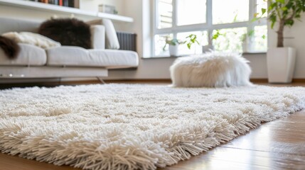 Minimalist Shaggy Rug for Modern Spaces