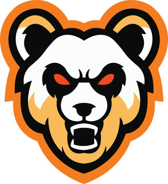 Bear head logo design, mascot bear logo icon illustration vector drawing, Brave Bear head mascot Logo design. Vector Template Illustration Design. Mascot Brave Bear Logo design any graphic work