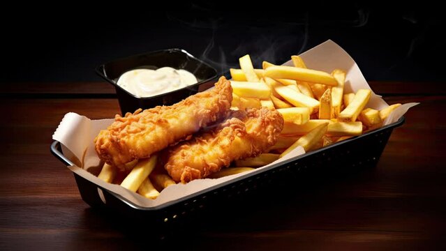Zooming in on a Plate of Fish and Chips
