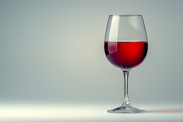 Elegant Red Wine Glass, Perfectly Balanced Beverage created with Generative AI technology