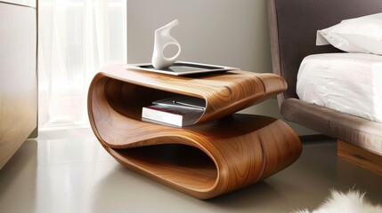 Artistic Bedside Table with Unique Design