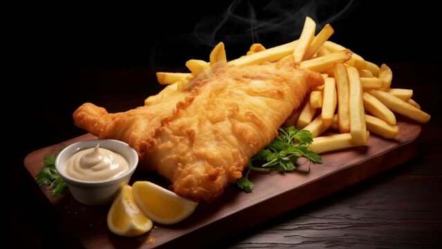 Zooming in on a Plate of Fish and Chips