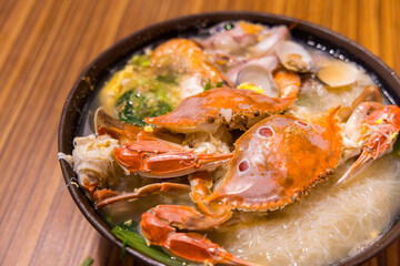 Seafood rice vermicelli soup bowl