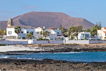 Papier Peint photo les îles Canaries Beach and sand dunes at Corralejo, Fuerteventura, Canary islands