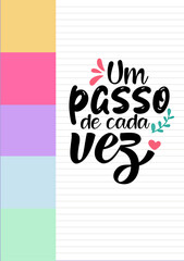 Card with motivational phrase in Brazilian Portuguese