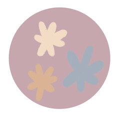 Icône ronde minimaliste fleurs
