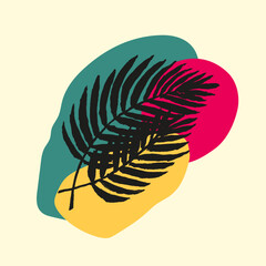 leaves black and colored spots background