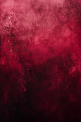 Fotobehang An old grunge red background, with its rough edges and imperfections, creates a sense of rawness and authenticity. Paint gradient red to black with grain background © Jullia