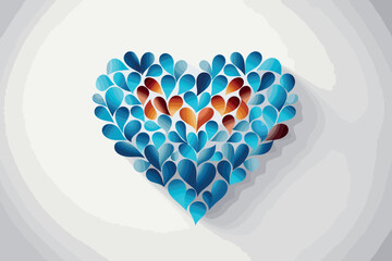 heart or love icons and hand as tree - concept vector. This graphic also represents harmony & peace, spreading love, empathy and compassion