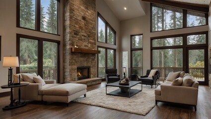 living room with fireplace