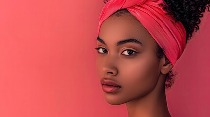 Black woman in a beauty portrait, studio shot.