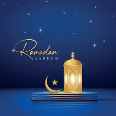 Obraz na płótnie Canvas Realistic islamic greetings ramadan kareem social media banner template.