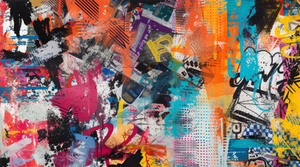 An eclectic mix of digital prints in contrasting colors representing the chaos and diversity of the online world.