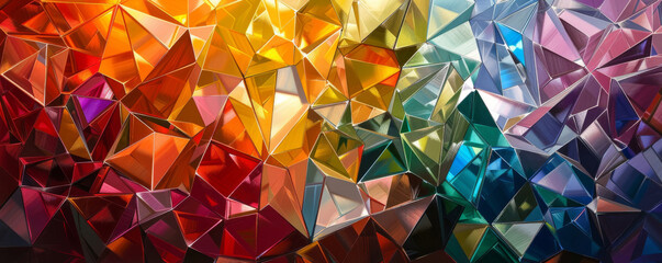 Construct an artwork that showcases the intricate facets and vibrant hues of a rare and precious gemstone