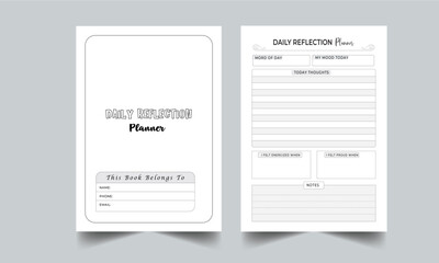 DAILY REFLECTION PLANNER TEMPLATE LAYOUT DESIGN