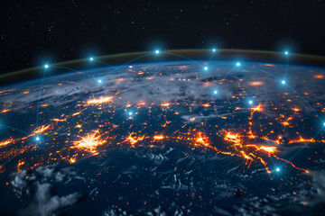 Obraz premium A view of the earth from space at night