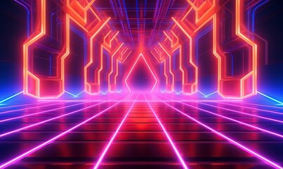 futuristic sci-fi spaceship interior with a futuristic corridor in 
space station with glowing neon lights background and glossy reflective walls and transparent glass