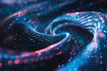 A computer generated image of a swirl of binary code