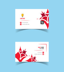 Modern and creative business card template design. Minimal style, clean double sided business card layout.