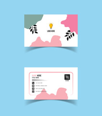 Naklejka premium Modern and creative business card template design. Minimal style, clean double sided business card layout.