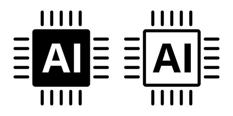 Made by AI processor icon set