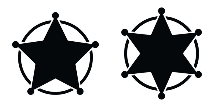 Sheriff star icon set basic simple design