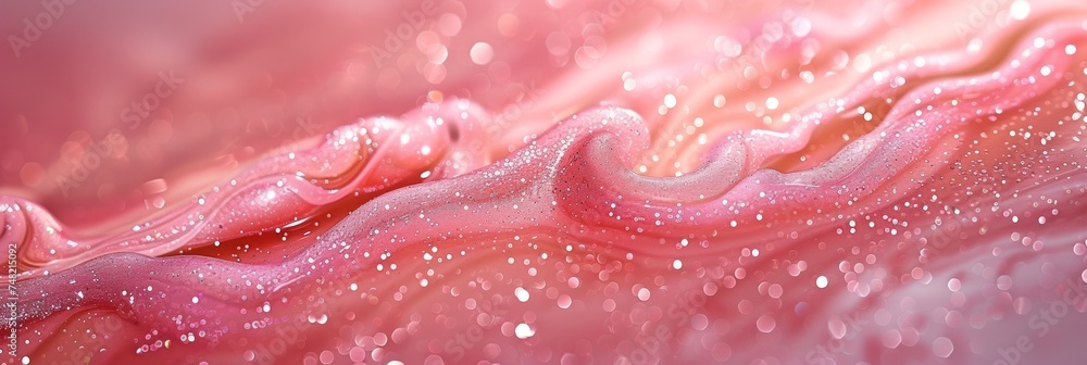 Poster A pink abstract texture flows elegantly, forming a smooth backdrop with a dynamic wave pattern.
