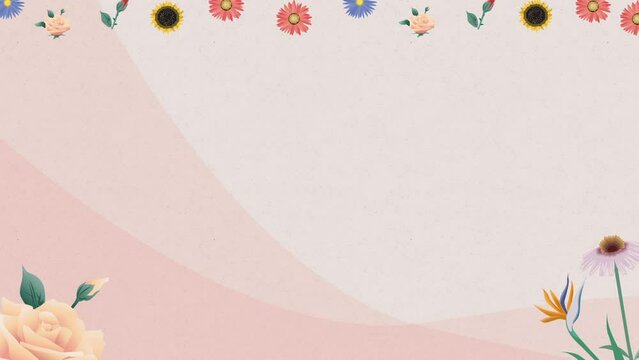flowers icon animated on pink background 