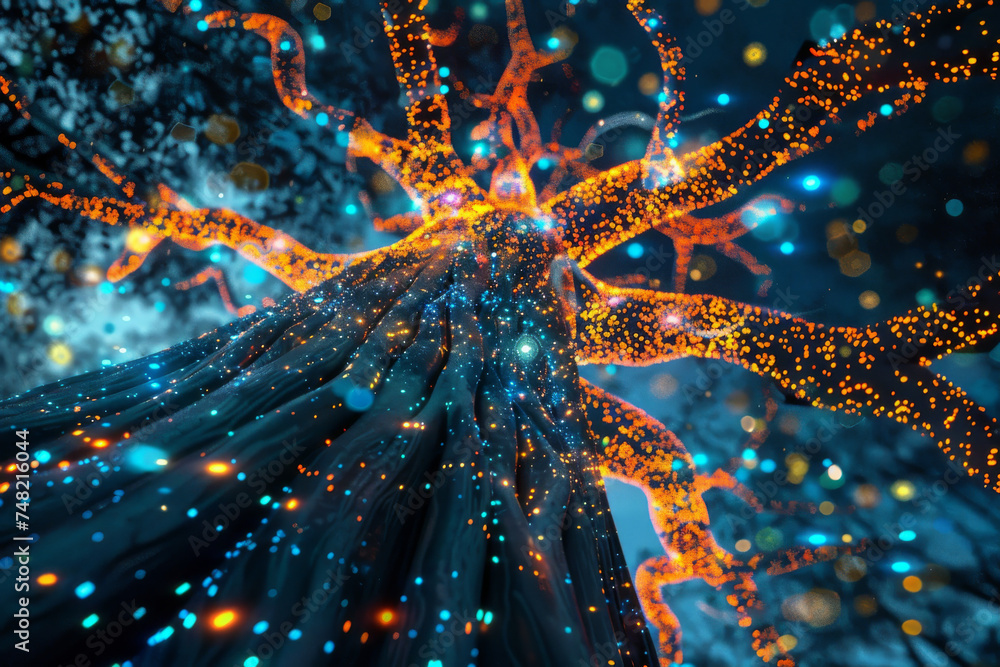Poster A computer generated image of a tree with glowing branches