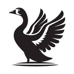 Goose Chronicles, Goose Tales, goose silhouettes - black and white illustration 