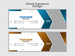 flat email signature or email footer and personal social media facebook cover design