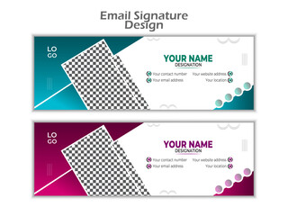 Modern creative business email signature template, professional email signature design