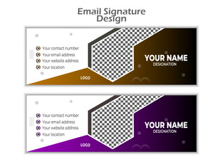 Business email signature with an author photo place modern and minimal layout minimalist email signature or email footer template
