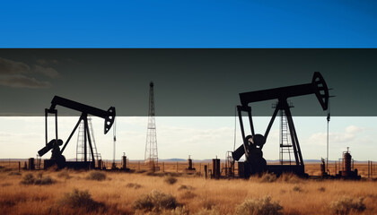 Estonia oil industry .Crude oil and petroleum concept. Estonia flag background - obrazy, fototapety, plakaty