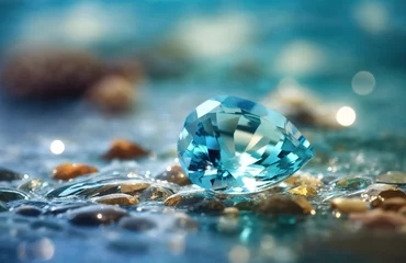 Zelfklevend Fotobehang Aquamarine gemstone background © WrongWay