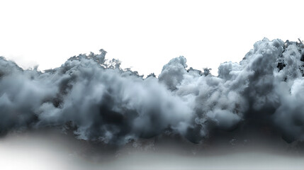 High-Resolution Cumulus Cloudscape on Clear Background, Generative AI
